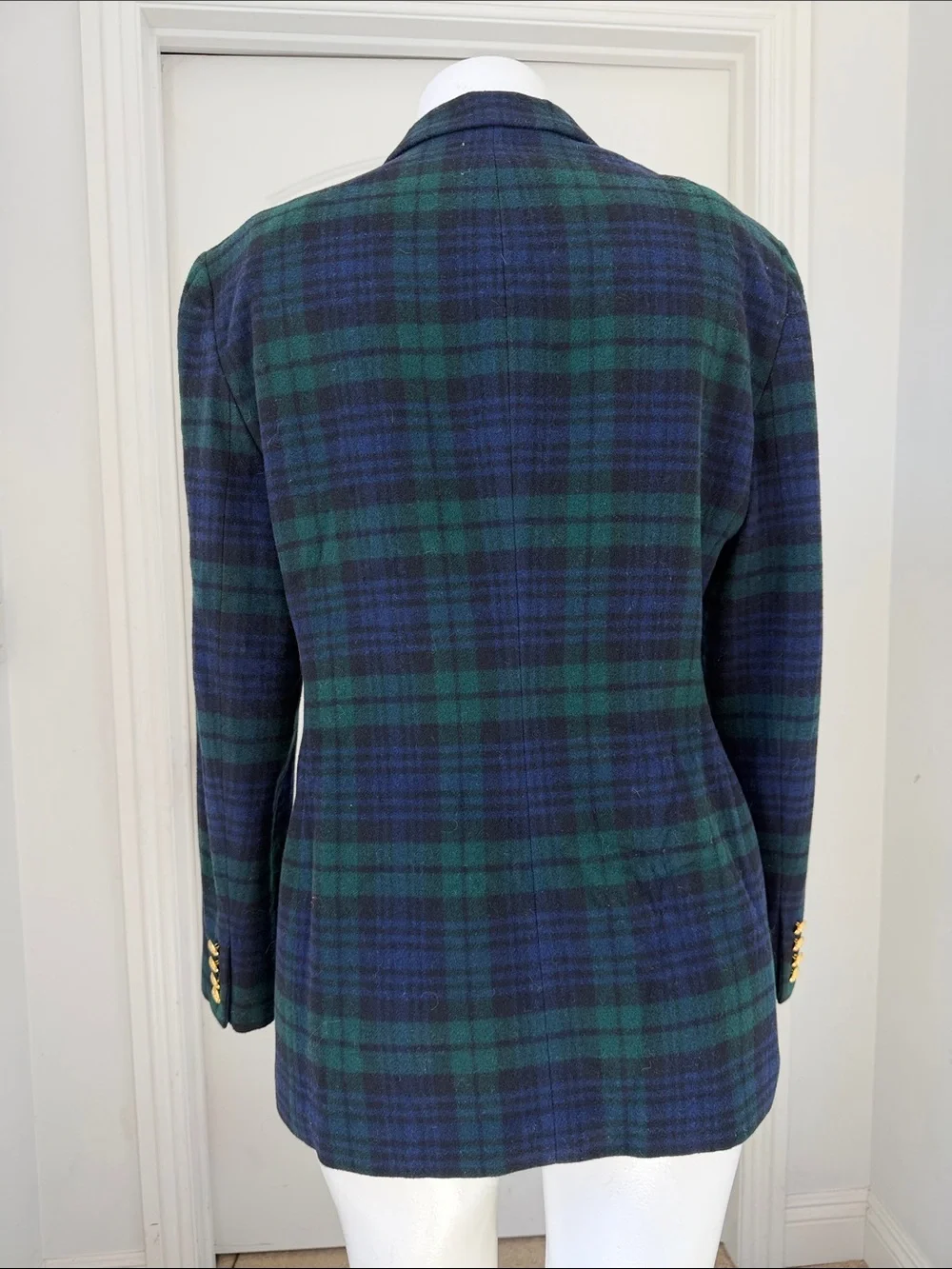 Lauren Ralph Lauren Black Watch Plaid Wool Cashmere Crest Blazer Jacket 16 - Picture 11 of 13